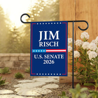 Jim Risch For Idaho Senate 2026 Garden Flag, Double Sided, 2026 Senate Flag, Elections Flag, Republican Sign, Race Red White & Blue Flag