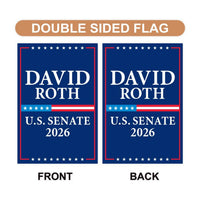 David Roth For Idaho Senate 2026 Garden Flag, Double Sided, 2026 Senate Flag, Elections Flag, Anti-Trump Sign, Race Red White & Blue Flag