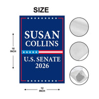 Susan Collins For Maine Senate 2026 Garden Flag, Double Sided, 2026 Senate Flag, Elections Flag, Race Red White & Blue Flag