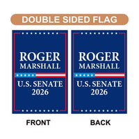 Roger Marshall For Kansas Senate 2026 Garden Flag, Double Sided, 2026 Senate Flag, Elections Flag, Republican, Race Red White & Blue Flag