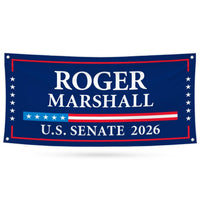 Roger Marshall For Kansas U.S. Senate Banner Sign, 13 oz Waterproof US Senate Election 2026, Republic Party Vinyl Banner With Metal Grommets