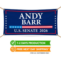 Andy Barr For Kentucky U.S. Senate Banner Sign, 13 oz Waterproof US Senate Election 2026, Senate Vinyl Banner With Metal Grommets
