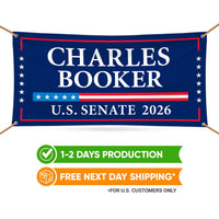 Charles Booker For Kentucky U.S. Senate Banner Sign, 13 oz Waterproof US Senate Election 2026, Senate Vinyl Banner With Metal Grommets
