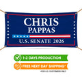Chris Pappas For New Hampshire U.S. Senate Banner Sign, 13 oz Waterproof US Senate Election 2026, Senate Vinyl Banner With Metal Grommets
