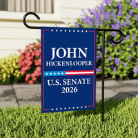 John Hickenlooper For Colorado Senate 2026 Garden Flag, Double Sided, 2026 Senate Flag, Elections Flag, Race Red White & Blue Flag