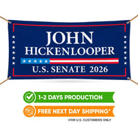 John Hickenlooper For Colorado U.S. Senate Banner Sign, 13 oz Waterproof US Senate Election 2026, Democrate Vinyl Banner With Metal Grommets