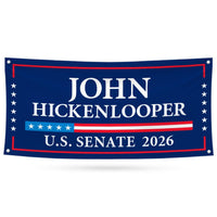 John Hickenlooper For Colorado U.S. Senate Banner Sign, 13 oz Waterproof US Senate Election 2026, Democrate Vinyl Banner With Metal Grommets