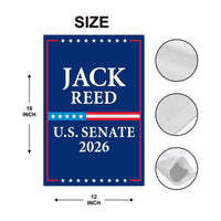 Jack Reed For Rhode Island Senate 2026 Garden Flag, Double Sided, 2026 Senate Flag, Elections Flag, Anti-Trump, Race Red White & Blue Flag