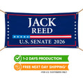 Jack Reed For Rhode Island U.S. Senate Banner Sign, 13 oz Waterproof US Senate Election 2026, Democratic Vinyl Banner With Metal Grommets