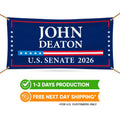 John Deaton For Massachusetts U.S. Senate Banner Sign, 13 oz Waterproof US Senate Election 2026, Republican Vinyl Banner With Metal Grommets