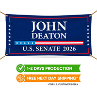 John Deaton For Massachusetts U.S. Senate Banner Sign, 13 oz Waterproof US Senate Election 2026, Republican Vinyl Banner With Metal Grommets