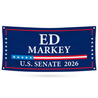 Ed Markey For Massachusetts U.S. Senate Banner Sign, 13 oz Waterproof US Senate Election 2026, Democrate Vinyl Banner With Metal Grommets