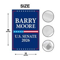 Barry Moore For Alabama Senate 2026 Garden Flag, Double Sided, 2026 Senate Flag, Elections Flag, Race Red White & Blue Flag