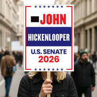 John Hickenlooper For Colorado Senate 2026 Election Sign, Anti-Trump, Political Campaign Sign, Senate Election 2026 Race Poster Sign