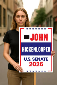 John Hickenlooper For Colorado Senate 2026 Election Sign, Anti-Trump, Political Campaign Sign, Senate Election 2026 Race Poster Sign