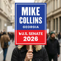 Mike Collins For Georgia Senate 2026 Election Sign, Political Campaign Sign, Anti-Trump, Senate Election 2026 Race Poster Sign