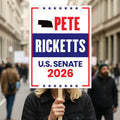 Pete Ricketts For Nebraska Senate 2026 Election Sign, Republican Party, Political Campaign Sign, Senate Election 2026 Race Poster Sign