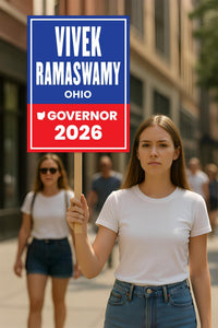 Vivek Ramaswamy For Ohio Governor 2026 Election Sign, Political Campaign Sign, Republican party, Governor Election 2026 Race Poster Sign