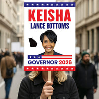 Keisha Lance Bottoms For Georgia Governor 2026 Election Sign, Political Campaign Sign, Democrate, Governor Election 2026 Race Poster Sign