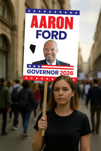 Aaron Ford For Nevada Governor 2026 Election Sign, Political Campaign Sign, Democratic party, Governor Election 2026 Race Poster Sign