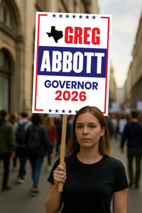 Greg Abbott For Texas Governor 2026 Election Sign, Political Campaign Sign, Republican party, Governor Election 2026 Race Poster Sign