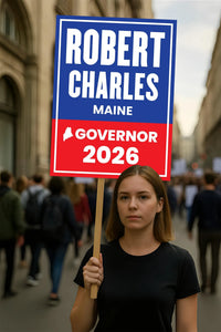 Robert B. Charles For Maine Governor 2026 Election Sign, Political Campaign Sign, Republican party, Governor Election 2026 Race Poster Sign