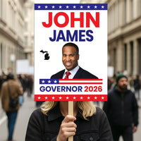 John James For Michigan Governor 2026 Election Sign, Political Campaign Sign, Republican party, Governor Election 2026 Race Poster Sign
