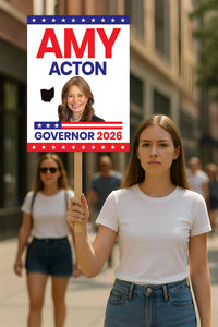 Amy Acton For Ohio Governor 2026 Election Sign, Political Campaign Sign, Democratic party, Governor Election 2026 Race Poster Sign