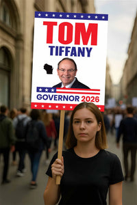 Tom Tiffany For Wisconsin Governor 2026 Election Sign, Political Campaign Sign, Republican party, Governor Election 2026 Race Poster Sign