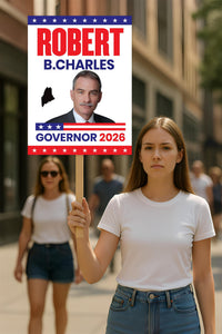 Robert B. Charles For Maine Governor 2026 Election Sign, Political Campaign Sign, Republican party, Governor Election 2026 Race Poster Sign
