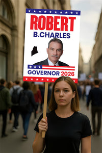 Robert B. Charles For Maine Governor 2026 Election Sign, Political Campaign Sign, Republican party, Governor Election 2026 Race Poster Sign