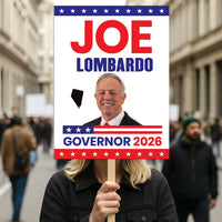 Joe Lombardo For Nevada Governor 2026 Election Sign, Political Campaign Sign, Republican party, Governor Election 2026 Race Poster Sign