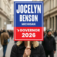 Jocelyn Benson For Michigan Governor 2026 Election Sign, Political Campaign Sign, Democratic party, Governor Election 2026 Race Poster Sign