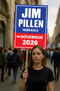 Jim Pillen For Nebraska Governor 2026 Election Sign, Political Campaign Sign, Republican party, Governor Election 2026 Race Poster Sign