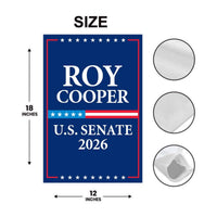Roy Cooper For North Carolina Senate 2026 Garden Flag, Double Sided, 2026 Senate Flag, Elections Flag, Race Red White & Blue Flag