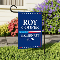 Roy Cooper For North Carolina Senate 2026 Garden Flag, Double Sided, 2026 Senate Flag, Elections Flag, Race Red White & Blue Flag