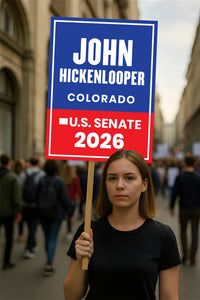 John Hickenlooper For Colorado Senate 2026 Election Sign, Anti-Trump, Political Campaign Sign, Senate Election 2026 Race Poster Sign