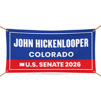 John Hickenlooper For Colorado U.S. Senate Banner Sign, 13 oz Waterproof US Senate Election 2026, Democrate Vinyl Banner With Metal Grommets