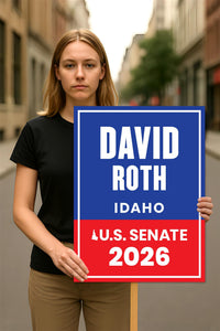 David Roth For Idaho Senate 2026 Election Sign, Anti-Trump Sign, Political Campaign Sign, Senate Election 2026 Race Poster Sign
