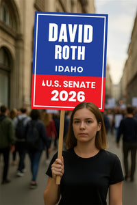 David Roth For Idaho Senate 2026 Election Sign, Anti-Trump Sign, Political Campaign Sign, Senate Election 2026 Race Poster Sign