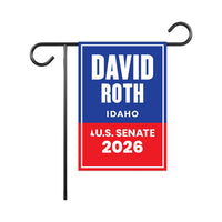 David Roth For Idaho Senate 2026 Garden Flag, Double Sided, 2026 Senate Flag, Elections Flag, Anti-Trump Sign, Race Red White & Blue Flag