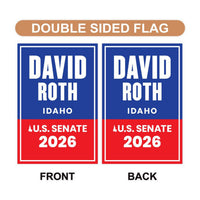David Roth For Idaho Senate 2026 Garden Flag, Double Sided, 2026 Senate Flag, Elections Flag, Anti-Trump Sign, Race Red White & Blue Flag