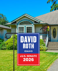 David Roth For Idaho Senate 2026 Garden Flag, Double Sided, 2026 Senate Flag, Elections Flag, Anti-Trump Sign, Race Red White & Blue Flag