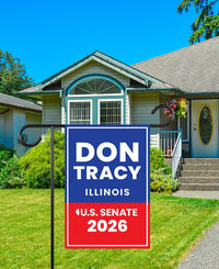 Don Tracy For Illinois Senate 2026 Garden Flag, Double Sided, 2026 Senate Flag, Elections Flag, Race Red White & Blue Flag