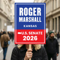 Roger Marshall For Kansas Senate 2026 Election Sign, Republican Party, Political Campaign Sign, Senate Election 2026 Race Poster Sign
