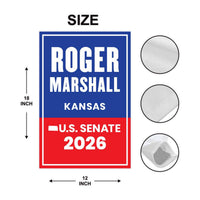 Roger Marshall For Kansas Senate 2026 Garden Flag, Double Sided, 2026 Senate Flag, Elections Flag, Republican, Race Red White & Blue Flag
