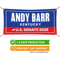 Andy Barr For Kentucky U.S. Senate Banner Sign, 13 oz Waterproof US Senate Election 2026, Senate Vinyl Banner With Metal Grommets
