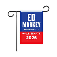 Ed Markey For Massachusetts Senate 2026 Garden Flag, Double Sided, 2026 Senate Flag, Elections Flag, Anti-Trump, Race Red White & Blue Flag
