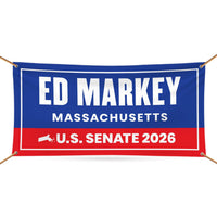 Ed Markey For Massachusetts U.S. Senate Banner Sign, 13 oz Waterproof US Senate Election 2026, Democrate Vinyl Banner With Metal Grommets