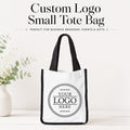 Custom Logo Small Tote Bag, Personalized Business Logo Bag, Sublimation Mini Tote, Branded Gift Bag, Trade Show Favor Tote Bag